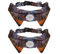 Dog Collar with Bow Tie, Adjustable Dog Formal Tuxedo Collar with Removable Shirt Collar, Cat Collars for Small Pets, Sci-fi Scenery of Futuristic City Buildings Painting