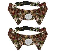 Dog Collar with Bow Tie, Adjustable Dog Formal Tuxedo Collar with Removable Shirt Collar, Cat Collars for Small Pets, Casino Dollar Poker Craps