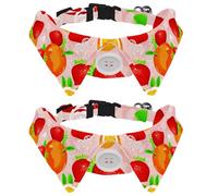 Dog Collar with Bow Tie, Adjustable Dog Formal Tuxedo Collar with Removable Shirt Collar, Cat Collars for Small Pets, Oranges Strawberries