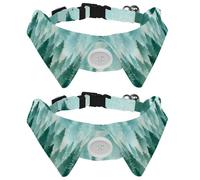 Dog Collar with Bow Tie, Adjustable Dog Formal Tuxedo Collar with Removable Shirt Collar, Cat Collars for Small Pets, Foggy Forest Wnter Hill Wild Nature Landscape
