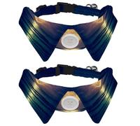 Dog Collar with Bow Tie, Adjustable Dog Formal Tuxedo Collar with Removable Shirt Collar, Cat Collars for Small Pets, Colorful Sky Super Full Moon over Seascape