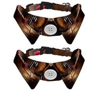 Dog Collar with Bow Tie, Adjustable Dog Formal Tuxedo Collar with Removable Shirt Collar, Cat Collars for Small Pets, Red Wine Grape Fruit