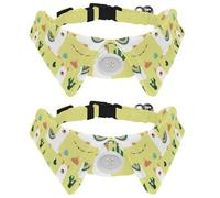 Dog Collar with Bow Tie, Adjustable Dog Formal Tuxedo Collar with Removable Shirt Collar, Cat Collars for Small Pets, White Llamas Cute Alpacas Cacti Mountains Garlands Pattern