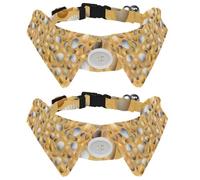 Dog Collar with Bow Tie, Adjustable Dog Formal Tuxedo Collar with Removable Shirt Collar, Cat Collars for Small Pets, Summer Shells Ocean San