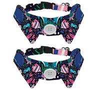 Dog Collar with Bow Tie, Adjustable Dog Formal Tuxedo Collar with Removable Shirt Collar, Cat Collars for Small Pets, Underwater Dolphin Whale Jelly Seaweed and Corals Pattern