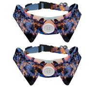 Dog Collar with Bow Tie, Adjustable Dog Formal Tuxedo Collar with Removable Shirt Collar, Cat Collars for Small Pets, Greece Santorini Caldera