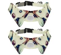 Dog Collar with Bow Tie, Adjustable Dog Formal Tuxedo Collar with Removable Shirt Collar, Cat Collars for Small Pets, Siberian Husky