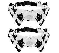 Dog Collar with Bow Tie, Adjustable Dog Formal Tuxedo Collar with Removable Shirt Collar, Cat Collars for Small Pets, Black Cats Looking Out of the Corner