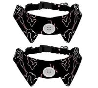 Dog Collar with Bow Tie, Adjustable Dog Formal Tuxedo Collar with Removable Shirt Collar, Cat Collars for Small Pets, Abstract Glare Line Art