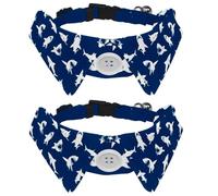 Dog Collar with Bow Tie, Adjustable Dog Formal Tuxedo Collar with Removable Shirt Collar, Cat Collars for Small Pets, Sea Life Underwater Fish Sharks Silhouettes Pattern