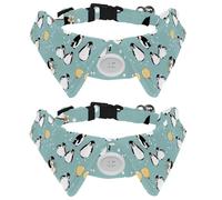 Dog Collar with Bow Tie, Adjustable Dog Formal Tuxedo Collar with Removable Shirt Collar, Cat Collars for Small Pets, Cute Animals Penguin Gift Balloon Pattern