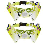 Dog Collar with Bow Tie, Adjustable Dog Formal Tuxedo Collar with Removable Shirt Collar, Cat Collars for Small Pets, Ladybugs with Morning Glory