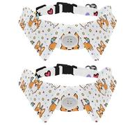Dog Collar with Bow Tie, Adjustable Dog Formal Tuxedo Collar with Removable Shirt Collar, Cat Collars for Small Pets, Welsh Corgi in a Unicorn with Horn and Colorful Tail Patter