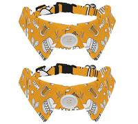 Dog Collar with Bow Tie, Adjustable Dog Formal Tuxedo Collar with Removable Shirt Collar, Cat Collars for Small Pets, Music Guitar Piano Nots Pattern