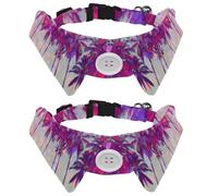 Dog Collar with Bow Tie, Adjustable Dog Formal Tuxedo Collar with Removable Shirt Collar, Cat Collars for Small Pets, Palm Trees Tropical Beach