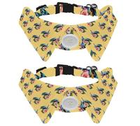 Dog Collar with Bow Tie, Adjustable Dog Formal Tuxedo Collar with Removable Shirt Collar, Cat Collars for Small Pets, Graceful Peacock Bird with Flowers Pattern