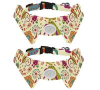Dog Collar with Bow Tie, Adjustable Dog Formal Tuxedo Collar with Removable Shirt Collar, Cat Collars for Small Pets, Cartoon Girl Robort Flower Bird