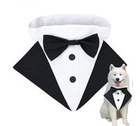 Dog Collar with Bow Tie, Dog Bandana,Elegant Wedding Bandana Collar for Dogs with Bow Tie - for Dogs Comfortable Harness for Dogs Bandana Collar for Formal Costumes