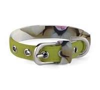 Dog Collars Bichon Frise Dog on The Grass Adjustable Pet Collar for Small, Medium Cats Dogs