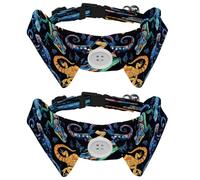 Dog Collars Bow Tie with Bell, 2 Pcs Chameleon Pet Collar with Shirt Collar, Adjustable Pet Collars for Small Dogs Cats Kitten