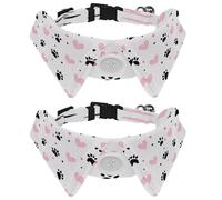 Dog Collars Bow Tie with Bell, Hearts Paws Pet Collar with Shirt Collar, Adjustable Pet Collars for Small Dogs Cat