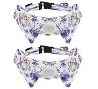 Dog Collars Breakaway with Bow Tie Bell, 2 Pack Cats Rose Purple Cats Collar with Shirt Collar, Adjustable Pet Collars for Small Dogs Cats Kittens