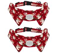 Dog Collars Breakaway with Bow Tie Bell, 2 Pack Otters Snowflake Cats Collar with Shirt Collar, Adjustable Pet Collars for Small Dogs Cats Kittens