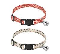 Dog Collars for Dogs Quick Release Buckle Dog Collars for Males 2 Pcs Christmas Candy Cane Mistletoe Pattern Buffalo Plaid Christmas Trees