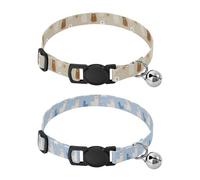 Dog Collars for Small Dogs Adjustable Collar for Female Dogs Set of 2 Oliver Jeffers Style Brown Bear Naughty Animal Llama Pastel Blue