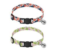 Dog Collars for Small Dogs Adjustable Dog Collar for Female Dogs 2 Pcs Simple Dots Valentins Hearts Pastel Green Colorful Dots
