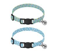 Dog Collars for Small Dogs Quick Release Buckle Girl and Boy Dog Collars 2 Pack Puffer Fish Ocean Sheep Cloud Blue