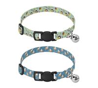 Dog Collars Quick Release Buckle Dog Collar for Girls and Boys Set of 2 Cute Cartoon Monkeys Bananas Cute Otter Animals Blue Ocean