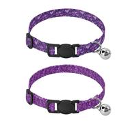 Dog Collars Quick Release Buckle Girl & Boy Dog Collars 2 Packs Cute Purple Hearts Valentine's Day Cute Purple Hearts Valentine's Day