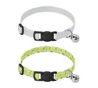 Dog Collars Release Buckle Dog Collar for Girls and Boys 2 Packs Pastel Leaf Green Yellow