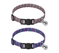Dog Collars Release Buckle Dog Collars for Females 2 Packs Purple and Gold Marble Texture Marble Royal Blue Hot Pastel