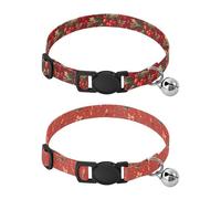 Dog Collars Small Size Adjustable Collars for Girl and Boy Dogs 2 Packs Christmas Holly Berries Christmas Candy Cane Mistletoe Pattern