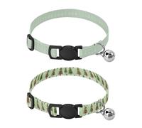 Dog Collars Small Size Adjustable Male Dog Collars 2 Pack Christmas Light Green White Sketch Trees Dots Christmas Light Green Watercolor Trees Plaid