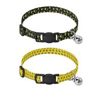 Dog Collars Small Size Quick Release Buckle Dog Collar for Girls and Boys 2 Pack Avocado Fitness Black Bee Yellow
