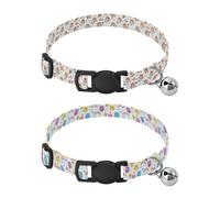 Dog Collars Small Size Quick Release Buckle Girl and Boy Collar 2 Pcs White Background Cat Astronaut Space Shuttle White Background Owl Rainbow Heart