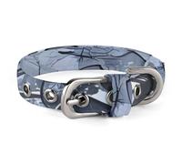 Dog Collars Winter Snow Falling in The Park Adjustable Pet Collar for Small, Medium Cats Dogs