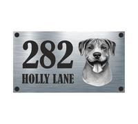 Dog Collection - American Pit Bull Aluminium House Sign Personalised With Your House Name/Number & Street Name