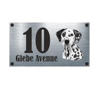 Dog Collection - Dalmatian Aluminium House Sign Personalised With Your House Name/Number & Street Name