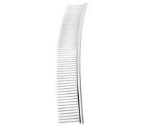 Dog Combs For Grooming, Metal Dog Comb, Durable Reliable Pet Grooming Comb Dogs Curved Comb Pet Comb Cat Comb for Pets Dogs Puppy Knot Comb Grooming (Half thin and half dense, curved comb)