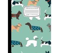 Dog composition notebook: Dogs On Blue Background Pattern | College Ruled Blank Lined Paper Notebook Journal For Girls, Teens, Kids, School, College, Writing Notes Journal