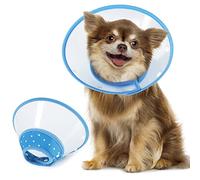 Dog Cone Collar, 8-9.6 Inches Lightweight Plastic Elizabethan Collar Soft Medical Surgery Recovery Collar for Small Dog and Large Cat(Blue)