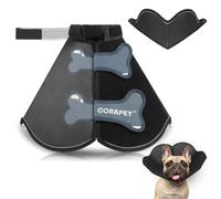 Dog Cone Collar Alternative, Partially Detachable Hard & Heavy Cone for Medium Dogs (French Bulldog Dachshund), Elizabethan Adjustable Protective Dog Neck Head Recovery Cone After Surgery Anti Licking