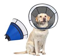 Dog Cone Collar for Dogs After Surgery,OneTigris Adjustable Head Cone for Large Dogs,Neck Soft Cone Alternative Elizabethan Dog Recovery Collars Prevent Licking (Blue, L)