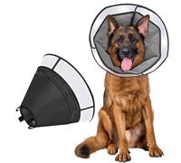 Dog Cone Collar for Dogs After Surgery,OneTigris Adjustable Head Cone for Large Dogs,Neck Soft Cone Alternative Elizabethan Dog Recovery Collars Prevent Licking (Black, XL)