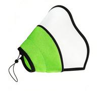 Dog Cone For Post-Surgery, Soft Pet Recovery Collar With Adjustable Anti-Lick Bite Closure, Comfy Polyester Mesh, Clear View Top, Fluorescent Green, 11.8 X 13.8 X 1.2 In