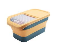Dog Containers For Food, Airtight Folding Dog Food Bin For 12-15kg,Rubber PP Foldable Box With Hinged Lid And Wheels, Pet Supply For Travel Pantry Cabinet Kitchen Feeding Counter